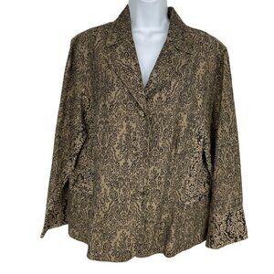 J. Jill Floral Jacquard Blazer Jacket Women's Size 18W